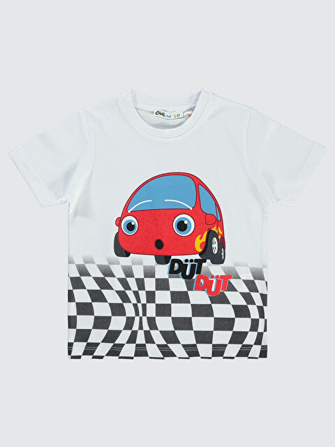 Düt Düt Erkek Çocuk Tişört 2-5 Yaş Beyaz - S000205994-20063