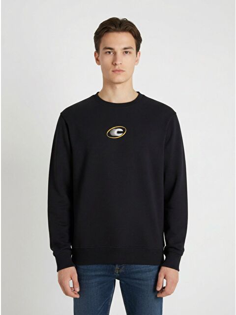 Jack & Jones Vibrant Erkek Siyah Bisiklet Yaka Sweatshirt