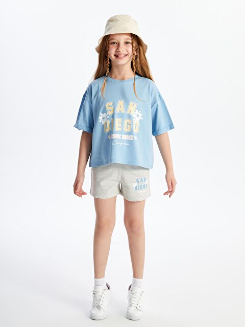 Dexia Santos - Örme Baskı Detaylı Tshirt - Mavi Renk - S000191734-17234