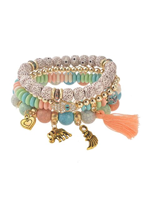 Pelin Aksesuar Pastel Boncuklu Püsküllü Bileklik - S000052663-23173