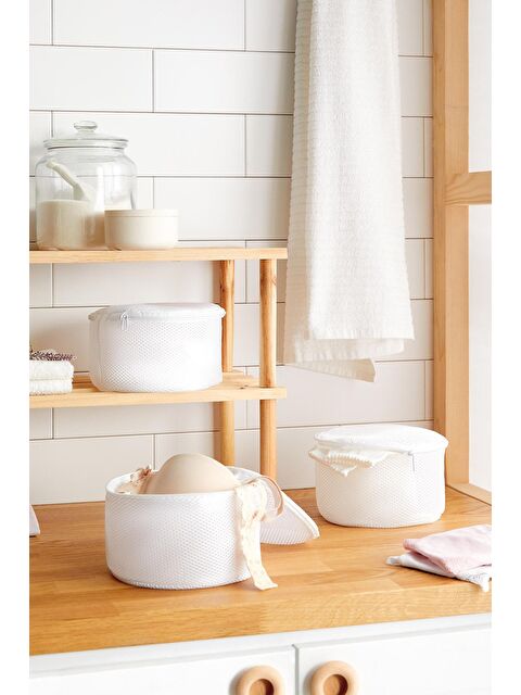 Ocean Home Textile 3'lü Beyaz Renk İç Çamaşırı Yıkama Filesi Set - S000091805-20063