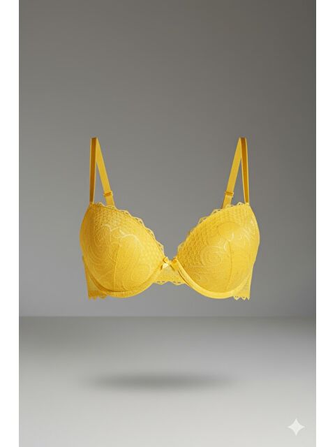 C&City Dantelli Destekli Sütyen C18125 Sarı - S000221894-20072