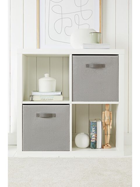 Ocean Home Textile 2'li Gri Renk Jüt Kutu Set 33x30x33 cm - S000091338-20600