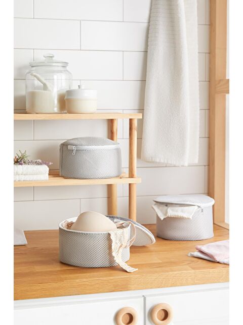 Ocean Home Textile 3'lü Gri Renk İç Çamaşırı Yıkama Filesi Set - S000091907-20600