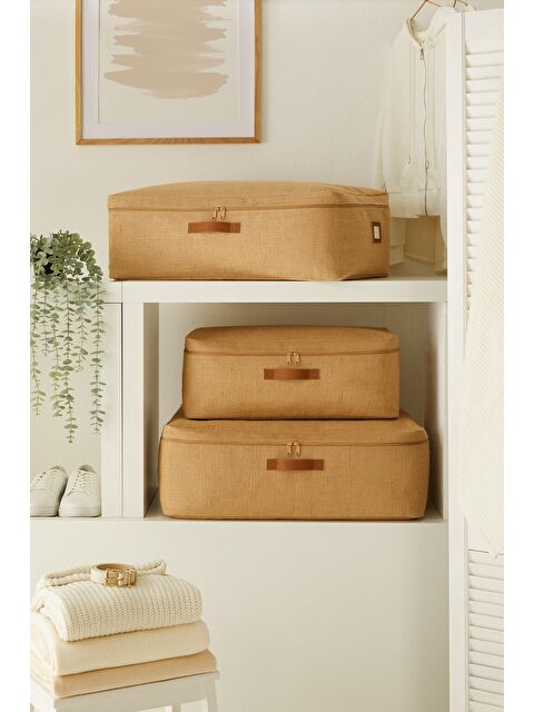 Ocean Home Textile 3'lü Jüt Baza Altı Hurç Set - S000091336-19928