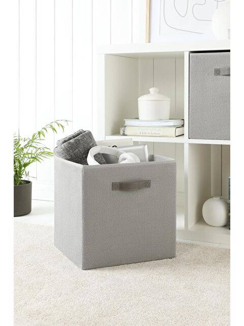 Ocean Home Textile Gri Renk Jüt Kutu 33 x 30 x 33 cm - S000091339-20600