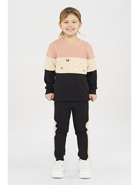 Panço Kız Çocuk Renkli Somon Sweatshirt - S000297680-24085