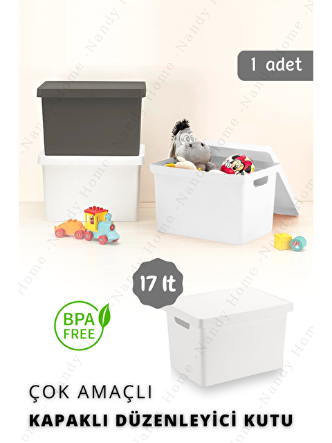 Nandy Home 17 Lt. Kapaklı Kutu BEYAZ - S000013147-23173