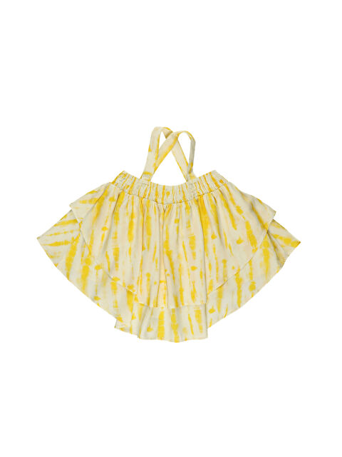 Panço Kız Çocuk Batik Desenli Kat Detaylı Sarı Bluz - S000253235-20072