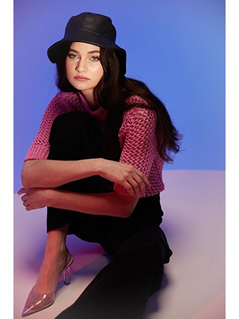 Sherin Pembe Bisiklet Yaka Ajurlu Kazak - S000040593-20024