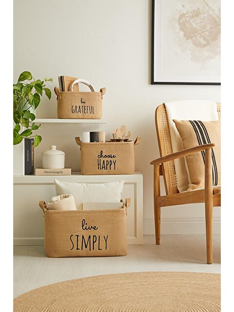 Ocean Home Textile 3'lü Jüt Sepet Set - S000091795-19928