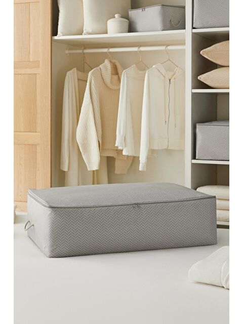 Ocean Home Textile Mega Boy Gri Balıksırtı Baza Altı Hurç 74 x 46 x 22 cm - S000102797-20600