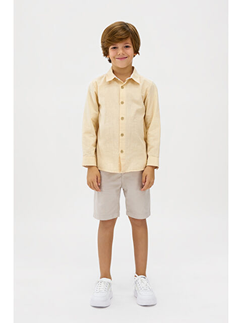 Panço Erkek Çocuk Düğmeli Somon Gömlek - S000265101-24085
