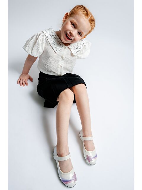 Mnpc Kız Çocuk Beyaz Yıldızlı Günlük Babet - S000353318-20063