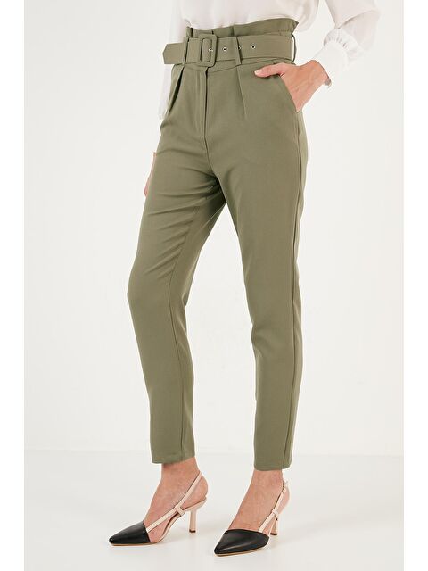 Lela Yüksek Bel Cepli Kemerli Regular Fit Kumaş Pantolon 611Pl04 - S000086850-17346