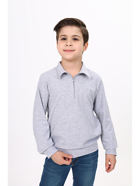 Toontoykids Erkek Çocuk Polo Yaka Sweatshirt - S000417570-74