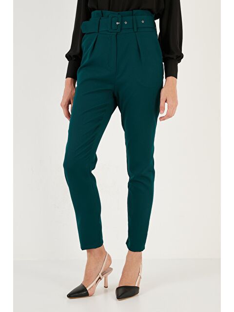 Lela Yüksek Bel Cepli Kemerli Regular Fit Kumaş Pantolon 611Pl04 - S000086850-18709