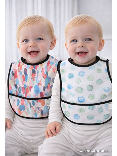 Oh La La Koala For Little Ones Mavi Biyeli 2'li Sıvı Geçirmez Mama Önlüğü (6-36 Ay) - S000424516-37243