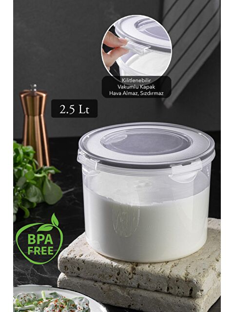 Meleni Home Vakum Kapaklı Yoğurt Kefir Mayalama Kabı - Sızdırmaz Contalı Saklama Kabı 2,5 lt - S000108703-29666