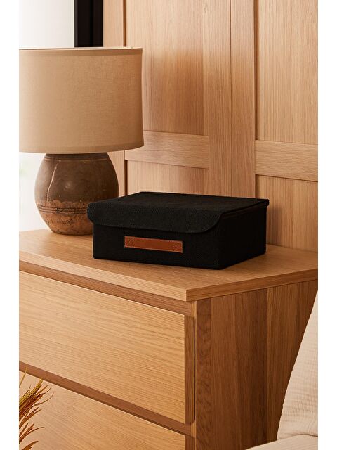 Ocean Home Textile Çekmece İçi Siyah Renk Jüt Kapaklı Kutu 30 x 23 x 11 cm - S000091785-19351