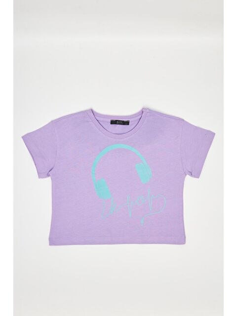 Chandraswear Kız Çocuk Crop Tshirt Mor - Aleyna - S000216107-20042