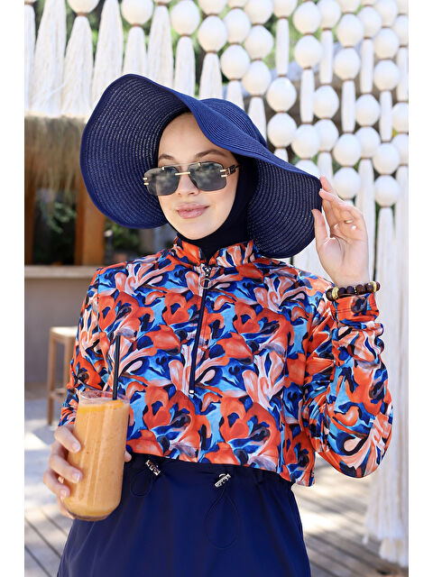 Remsa Mayo Fiyonklu Katlanabilir Vizör Hasır Şapka Güneş Koruyucu Siperlik RŞ-78 Lacivert - S000203508-21164