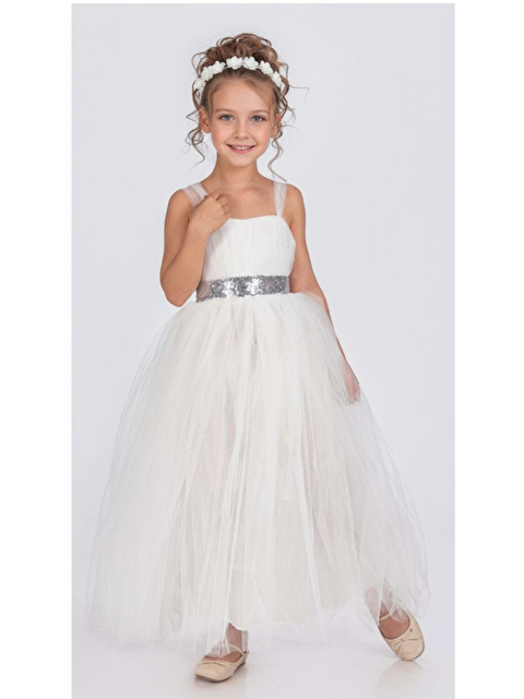 Mnk Baby & Kids Sırt Gipeli Tütü Etek Kız Çocuk Saten Parti Abiye Elbise - S000380355-20063