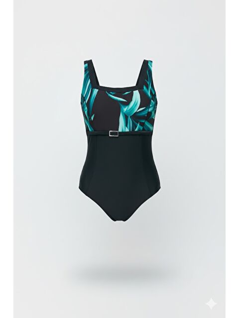 C&City Kare Yaka Mayo 7753 Siyah/Yeşil - S000216950-37472