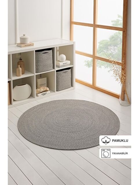 Ocean Home Textile Yıkanabilir Pamuklu Yuvarlak Halı Kilim 120 cm - S000091900-20600
