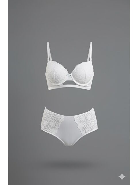 C&City Desteksiz Sütyen Külot Takım C14159 Ekru - S000222194-19965