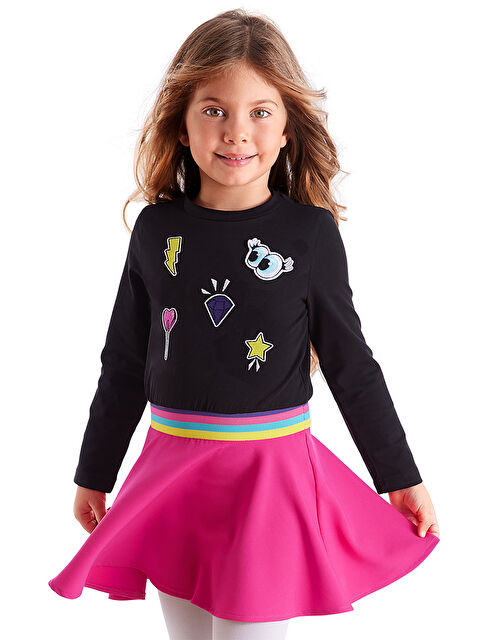 MSHB&G Emojili Kız Çocuk Elbise - S000008216-23173