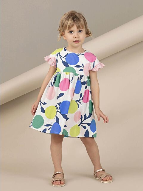 MSHB&G Portakal Fırfırlı Kız Elbise - S000008963-23173