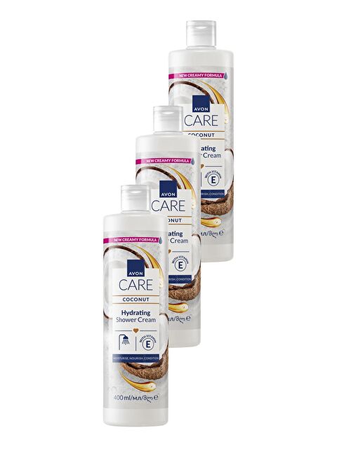 AVON Care Coconut Hindistan Cevizi Nemlendirici Duş Jeli 400 Ml. Üçlü Set