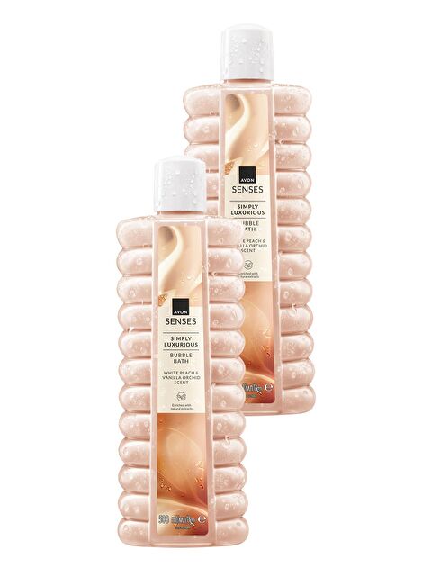 AVON Simply Luxurious Beyaz Şeftali ve Vanilya Orkide Kokulu Banyo Köpüğü 500 Ml. İkili Set - S000193325-10231