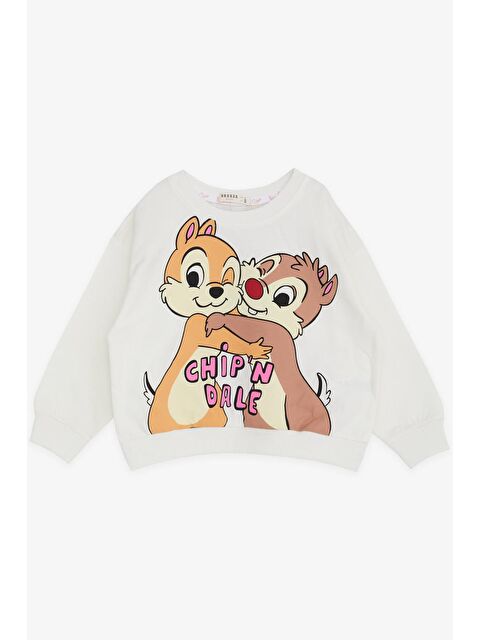 Breeze Kız Çocuk Sweatshirt Hayvancık Baskılı Ekru (3-7 Yaş) - S000103925-19965