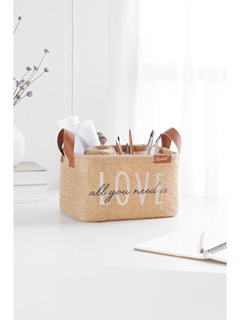 Ocean Home Textile Love Jüt Sepet 24 x 17 x 14 cm - S000148912-19928