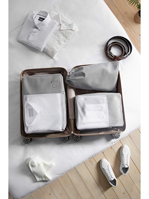 Ocean Home Textile 3'lü Gri Renk Bavul İçi Düzenleyici Set - S000148913-20600