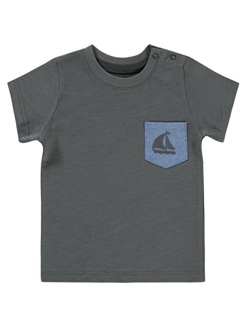 Civil Baby Erkek Bebek Tişört 6-18 Ay Füme - S000356959-33408