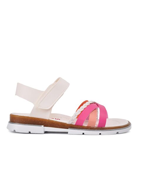 Ayakmod 001 Beyaz-Pembe Kız Çocuk Sandalet - S000036063-37241