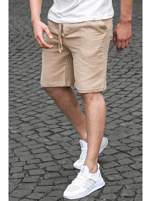 Madmext Vizon Basic Keten Görünümlü Erkek %100 Pamuk Şort 6506 - S000016929-26429