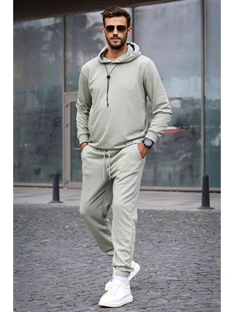 Madmext Mint Yeşili kapüşonlu Basic Eşofman Takımı 5908 - S000031625-17259