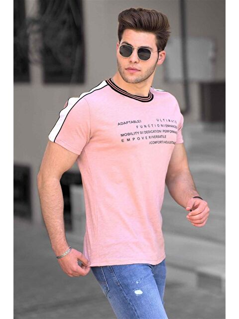 Madmext Baskılı Pudra Erkek Tişört 4530 - S000039447-23490
