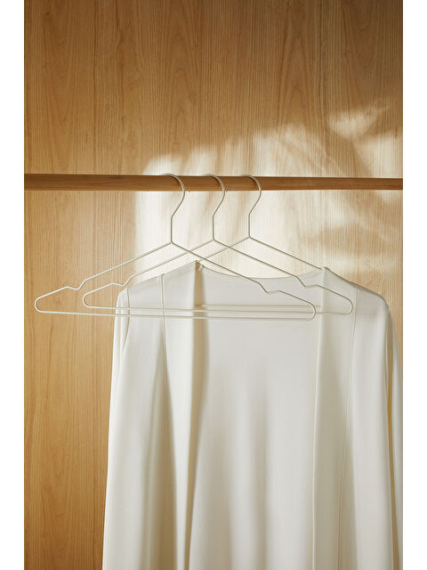 Ocean Home Textile 3'lü Mat Beyaz Renk Kauçuk Kaplamalı Metal Giysi Askısı 20.50 x 42 x 0.3 cm - S000174065-20063