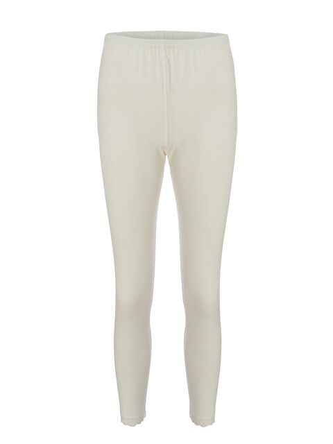 Tolin Kadın Pamuklu Düz Renk Dantelli Uzun Tayt 720 - S000075193-19966