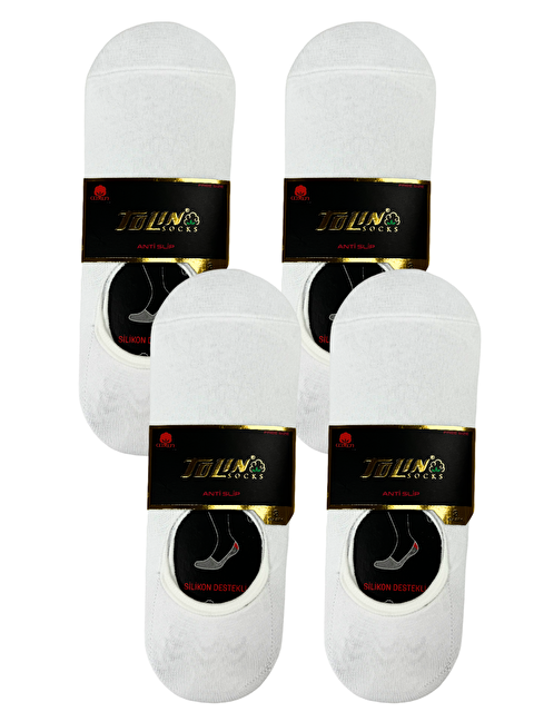 Tolin Erkek 12 li Beyaz Penye Babet Çorap Seti Kaymaz Topuklu Görünmez 10100 - S000303004-23173