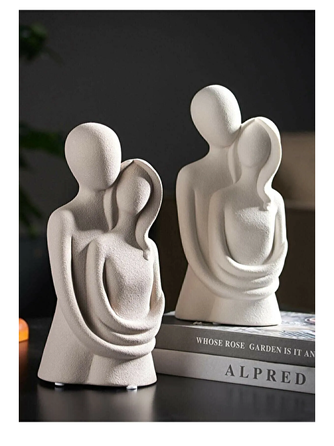 Havalı Tasarım Sevgili Aşıklar Sarılmış Biblo Dekor - S000158690-20063