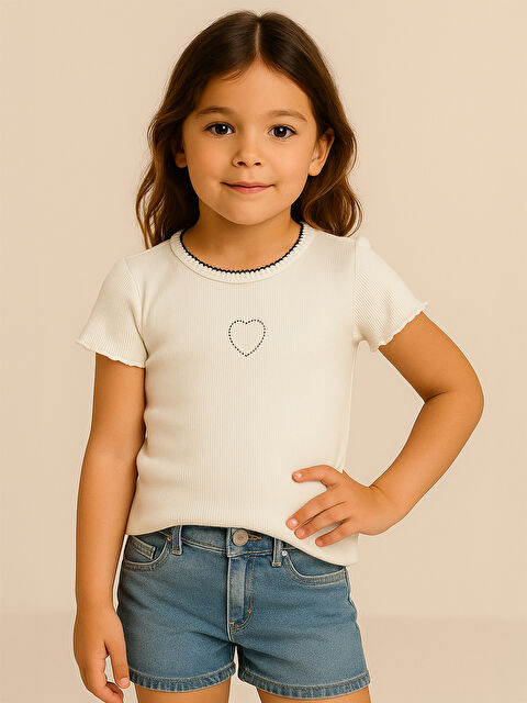 Civil Girls Kız Çocuk Tişört 6-9 Yaş Ekru - S000395574-19965