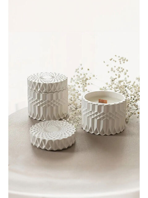 Havalı Tasarım Lüx Kutuda Ahşap Fittilli Mum - S000323130-20063