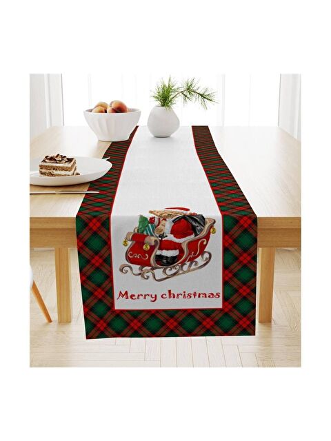 Evmila Yılbaşı Özel Teddy Desenli Runner 40x140 cm - S000085701-23173