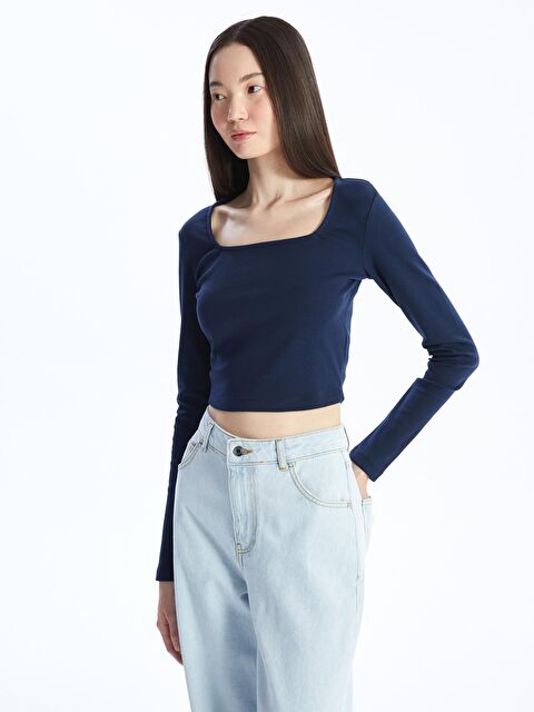 KOOR Kare Yaka Örme Kadın Bluz Bg19-1